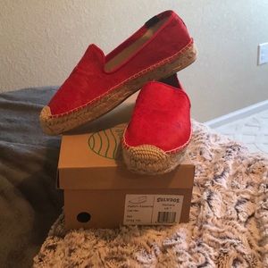 Soludos red platform espadrilles